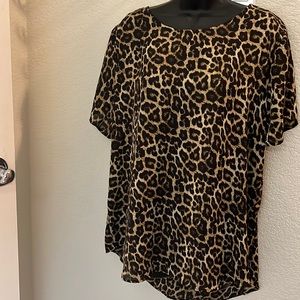 Leopard short sleeve blouse